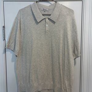Madewell Light Heather Gray Short-Sleeve Polo